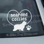 Love Bearded Collies Car Decals