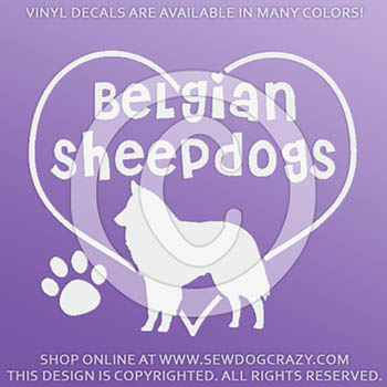 I Love Belgian Sheepdogs Decals
