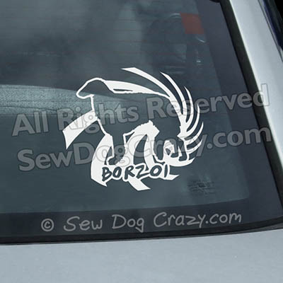 Unique Borzoi Car Window Stickers