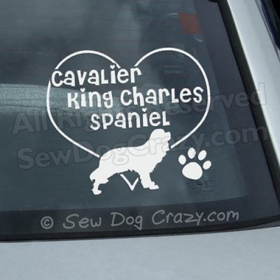 I Love Cavalier King Charles Spaniel Car Window Sticker