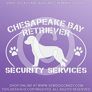 Protected by a Chesapeake Bay Retriever Decal