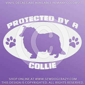 Protected by a Collie Vinyl Sticker