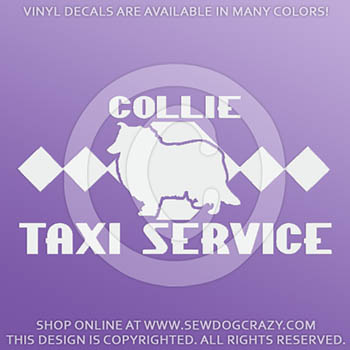 Collie Taxi Window Sticker