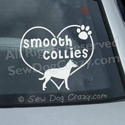 Heart Smooth Collies Window Decals