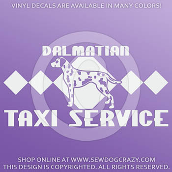 Dalmatian Taxi Vinyl Stickers