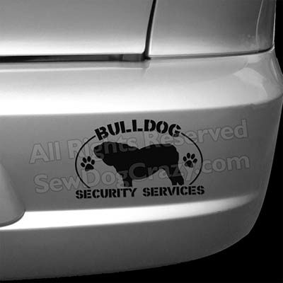 Protected by an English Bulldog Decal
