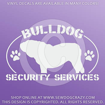 English Bulldog Security Vinyl Stickers