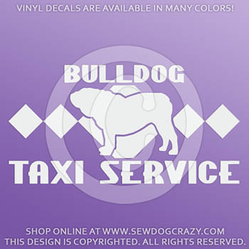 Bulldog Taxi Vinyl Stickers