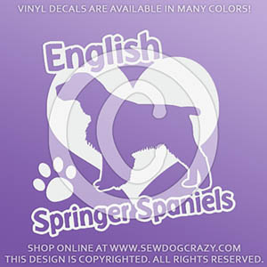 I Love English Springer Spaniels Vinyl Decals