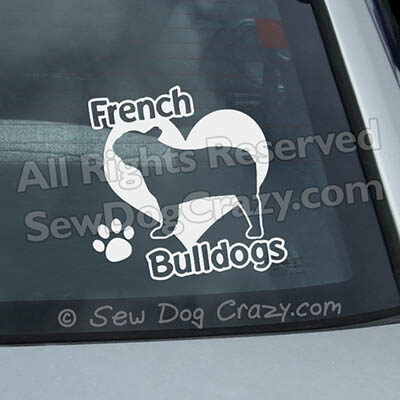 I Love French Bulldogs Decal