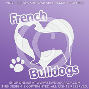 I Love French Bulldogs Vinyl Decal