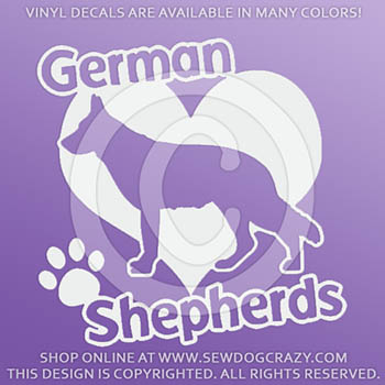 Love German Shepherds Vinyl Decals
