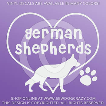 Heart German Shepherds Car Decal
