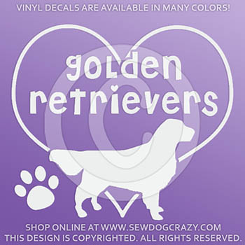 Love Golden Retrievers Vinyl Sticker
