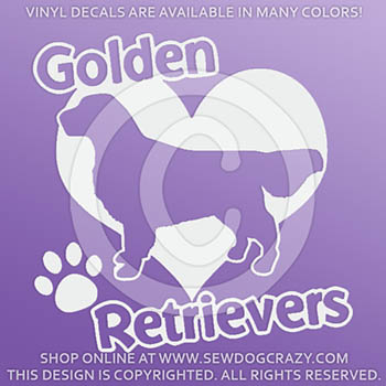 Love Golden Retrievers Vinyl Decals