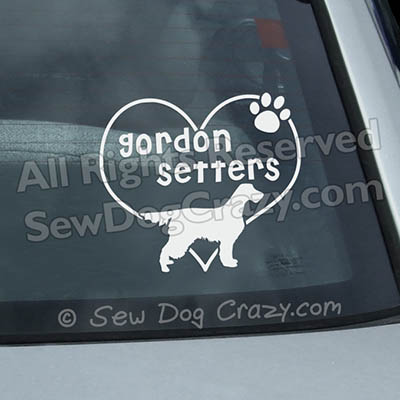 Vinyl Gordon Setter Window Sticker