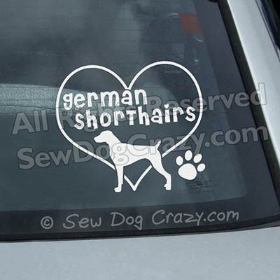 Heart German Shorthairs Window Stickers