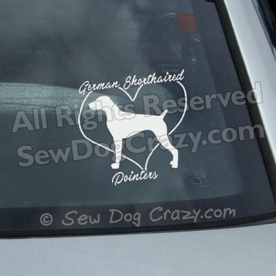 I Love German Shorthaired Pointers Car Window Stickers