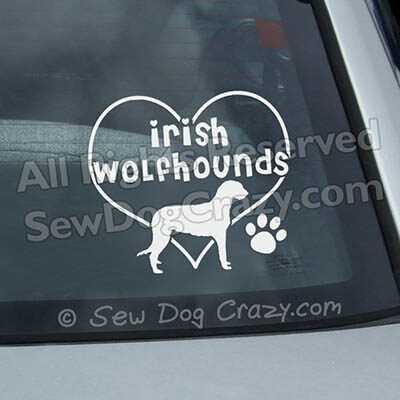 I Love Irish Wolfhounds Window Stickers
