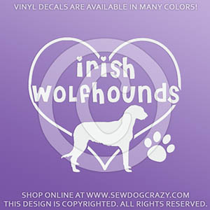 I Love Irish Wolfhounds Decal