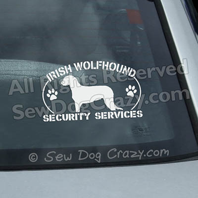 Irish Wolfhound Security Window Stickers