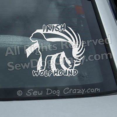 Cool Irish Wolfhound Car Window Sticker