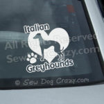 Love Italian Greyhounds Car Window Stickers