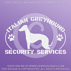 Italian Greyhound Security Decals