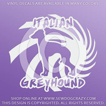 Cool Italian Greyhound Vinyl Decals