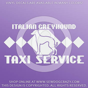 Italian Greyhound Taxi Car Decals