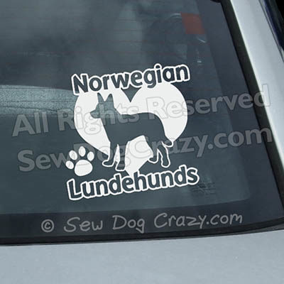 Love Lundehunds Car Window Stickers
