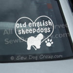 Love Old English Sheepdogs Car Decal