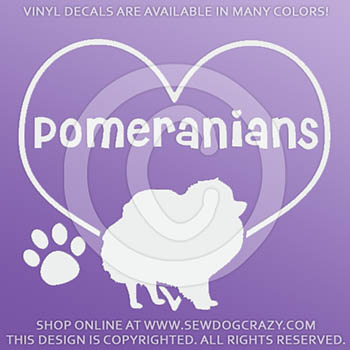 Love Pomeranians Vinyl Decals
