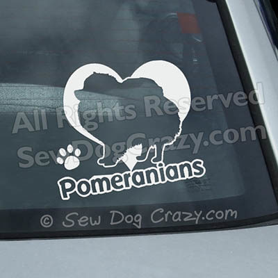 Love Pomeranians Car Decals