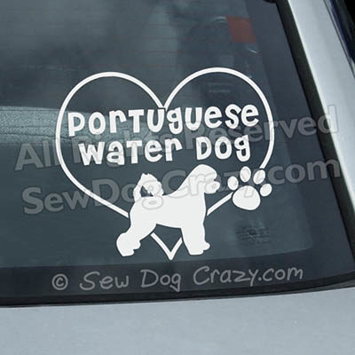 Love Portuguese Water Dog Decal
