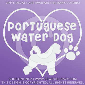 Love Portuguese Water Dog Vinyl Sticker