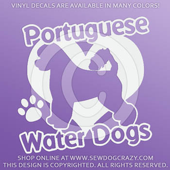 Love Portuguese Water Dogs Decal