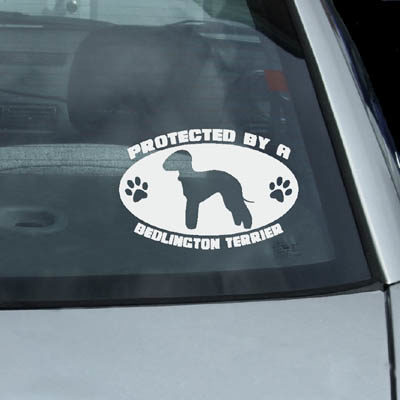 Protected by a Bedlington Terrier Vinyl Sticker