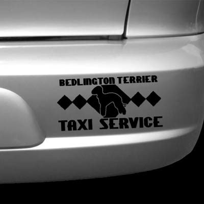 Bedlington Terrier Taxi Vinyl Decal