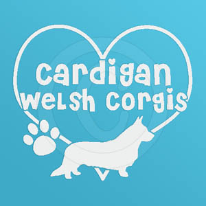 I Love Cardigan Welsh Corgis Vinyl Decals