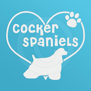 I Love Cocker Spaniels Vinyl Stickers