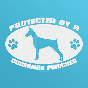 Protected by a Doberman Pinscher Decal