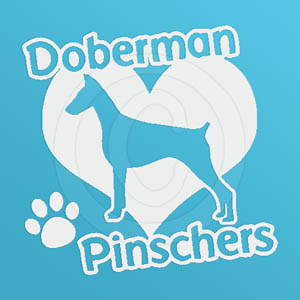 I Love Dobermans Vinyl Sticker