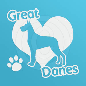 I Love Great Danes Decal