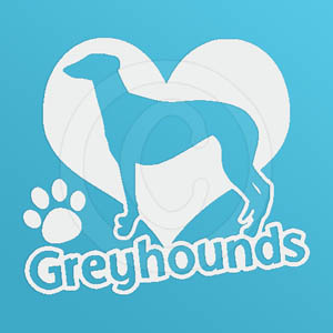 I Love Greyhounds Vinyl Decal