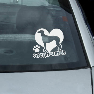 I Love Greyhounds Decal