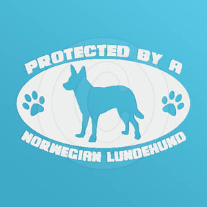 Protected by a Norwegian Lundehund Decal