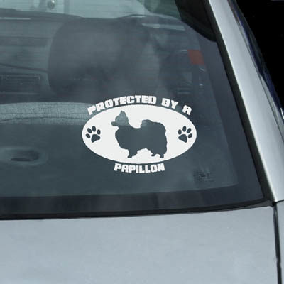 Protected by a Papillon Decal