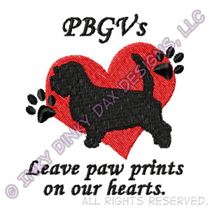 PBGVs Leave Paw Prints On Our Hearts Embroidery