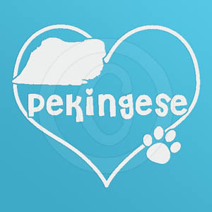I Love Pekingese Decal